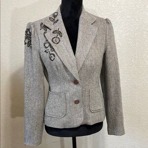 Bloomingdale’s Embellished Gray Women's Blazer